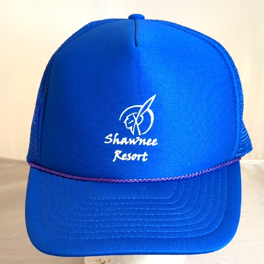 Vintage Blue Shawnee Resort Poconos PA Foam Snapback Adjustable Trucker Hat Cap